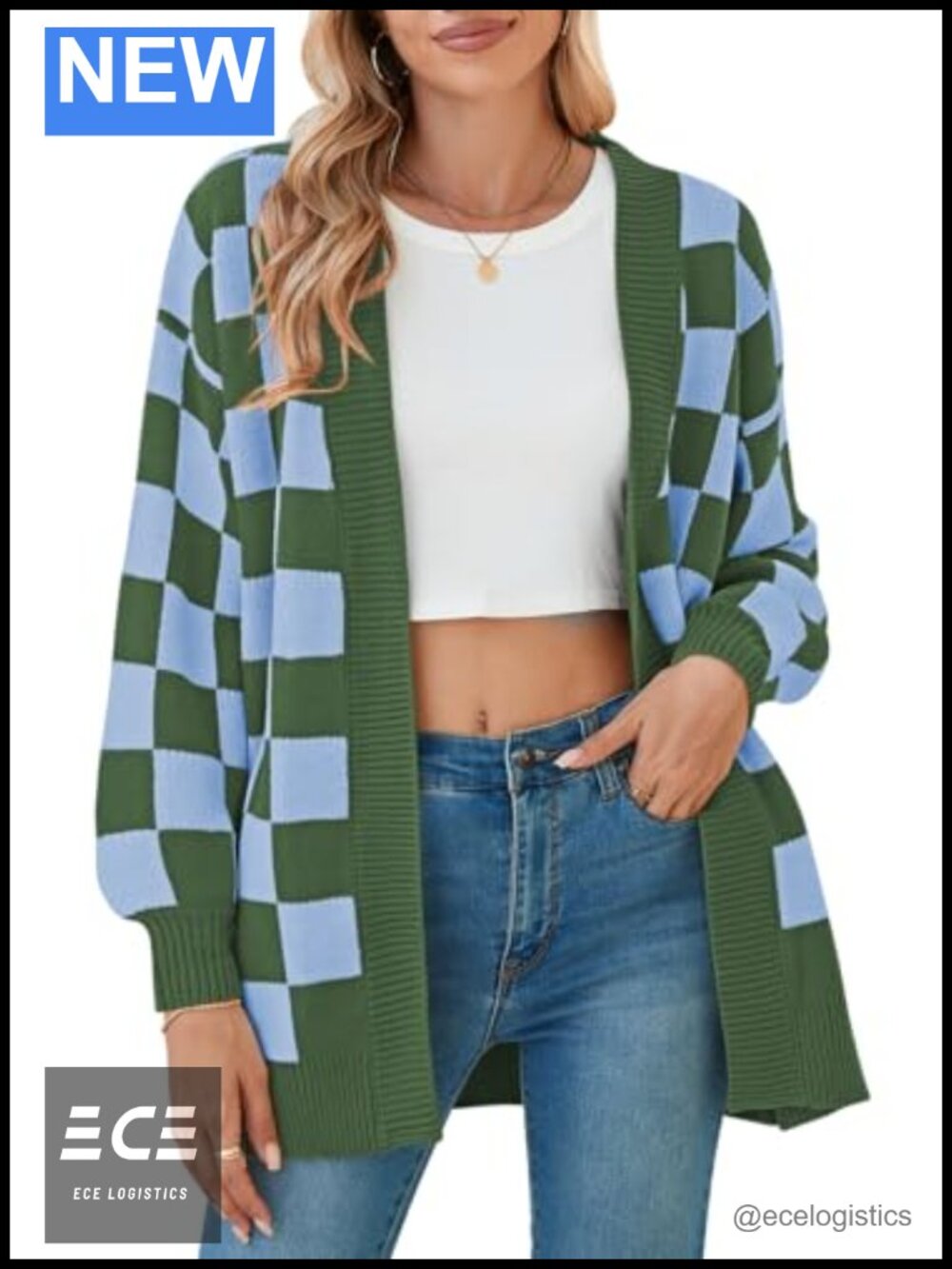 Oversized Ribbed Knit Open Front Cardigan with Pockets